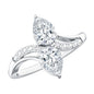 Certified Lab Grown Diamond 2 Stone Engagement Ring For Women