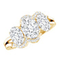 Certified Oval Lab Grown Diamond Three Stone Engagement Ring