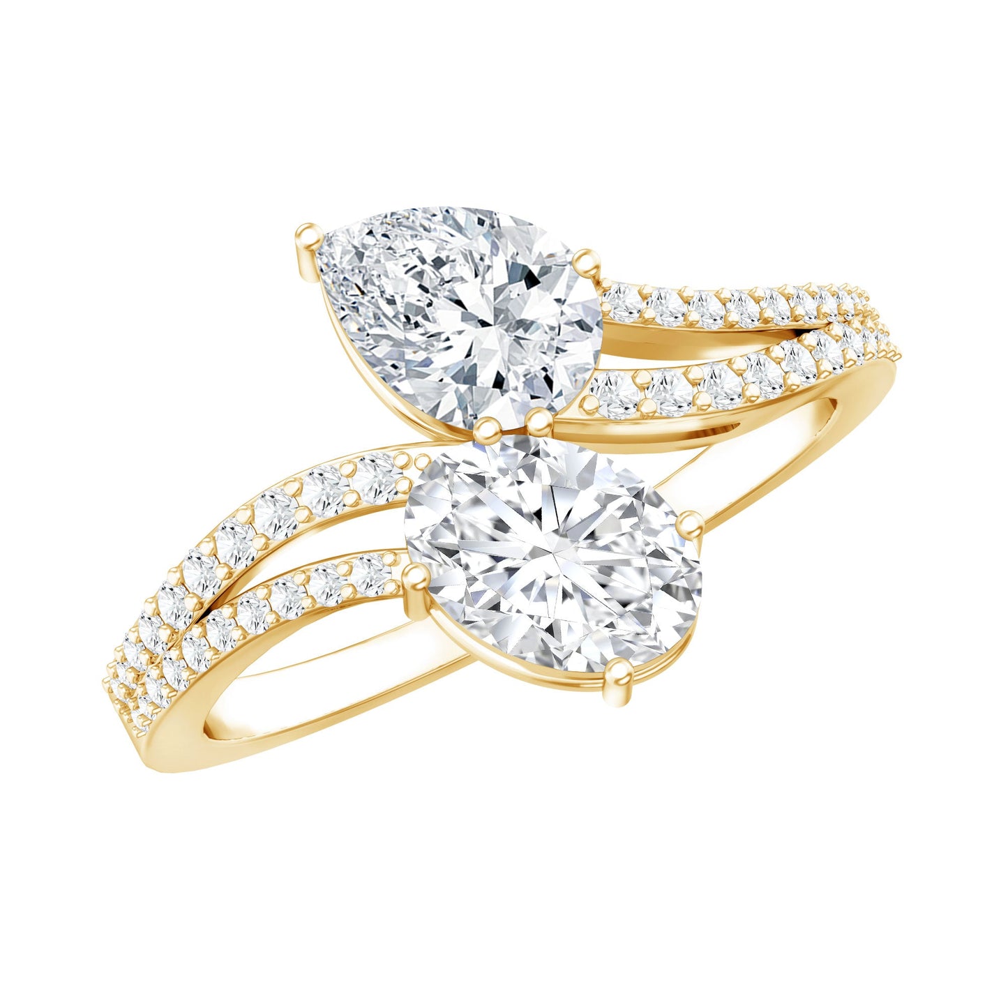 Certified Lab Grown Diamond Toi Et Moi Engagement Ring