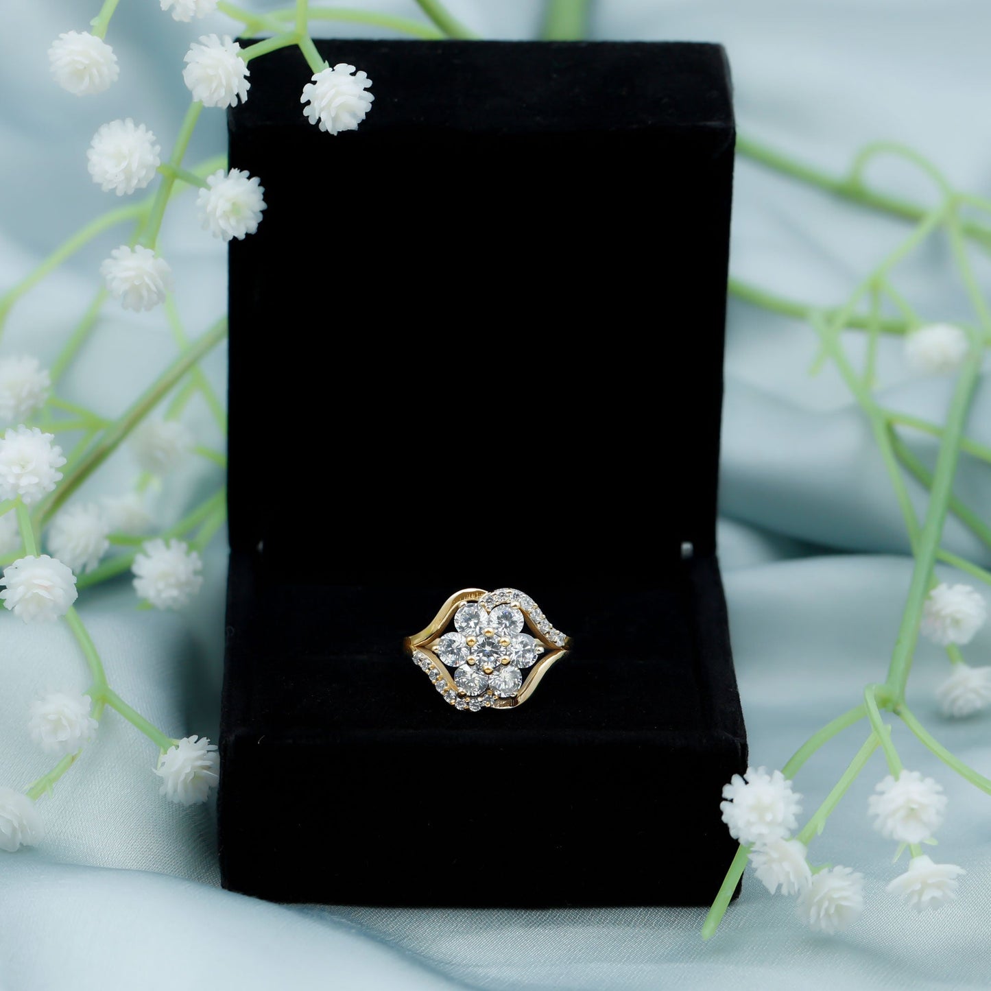 Certified Lab Grown Diamond Flower Statement Ring