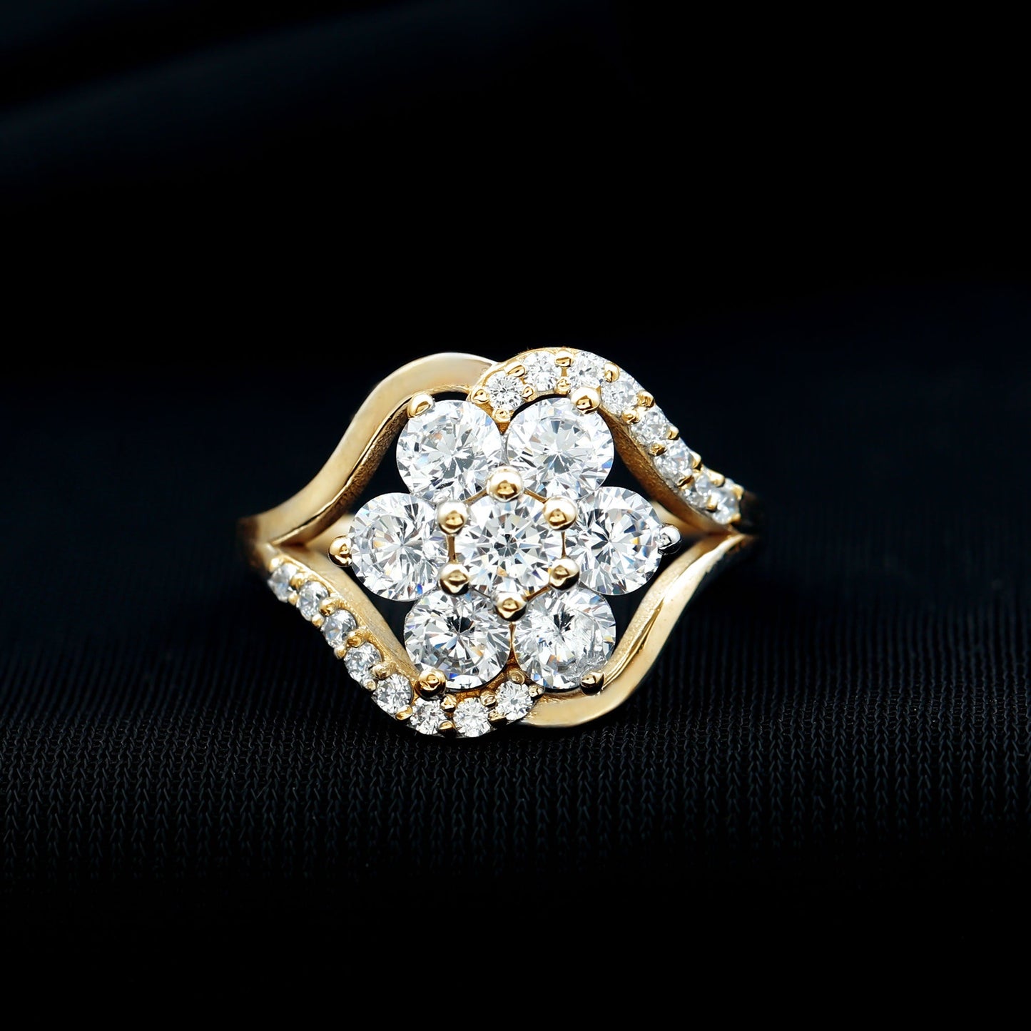 Certified Lab Grown Diamond Flower Statement Ring