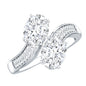 Certified Lab Grown Diamond Designer 2 Stone Engagement Ring