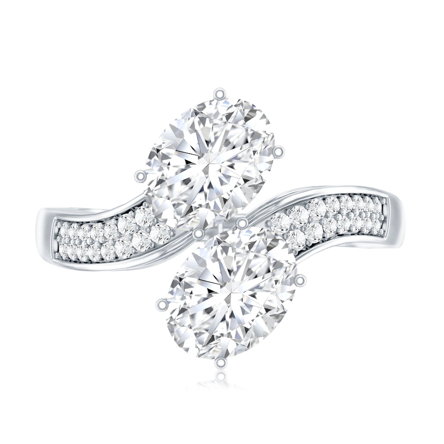 Certified Lab Grown Diamond Designer 2 Stone Engagement Ring