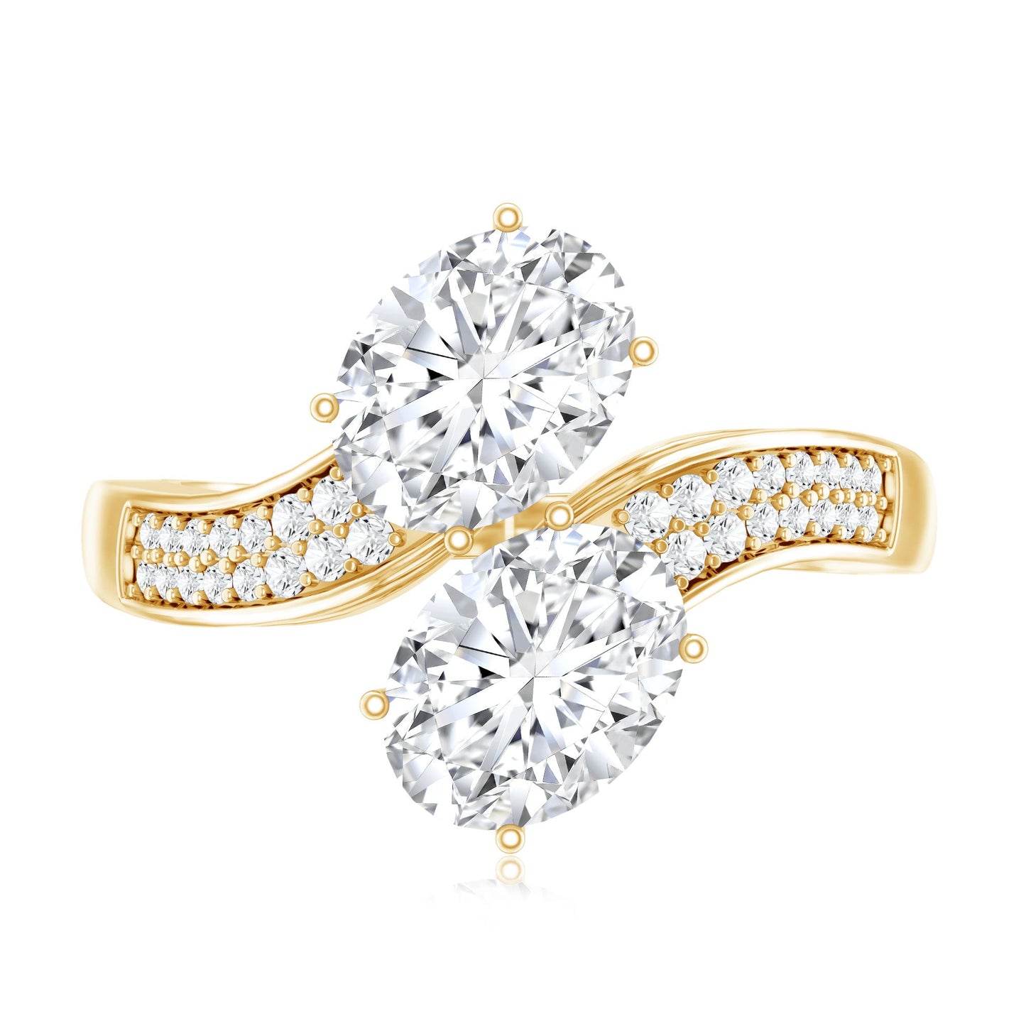 Certified Lab Grown Diamond Designer 2 Stone Engagement Ring