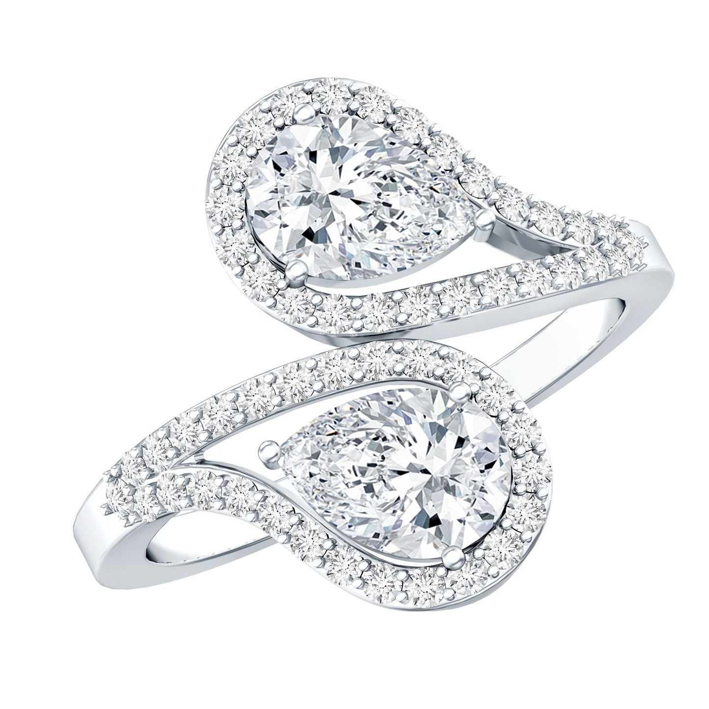 Certified Lab Diamond Toi Et Moi Designer Engagement Ring