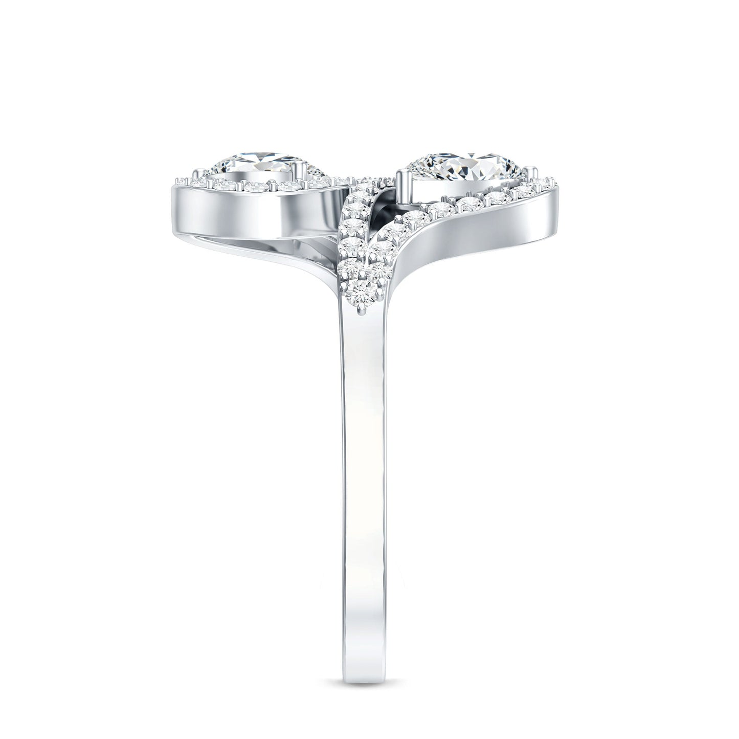 Certified Lab Diamond Toi Et Moi Designer Engagement Ring