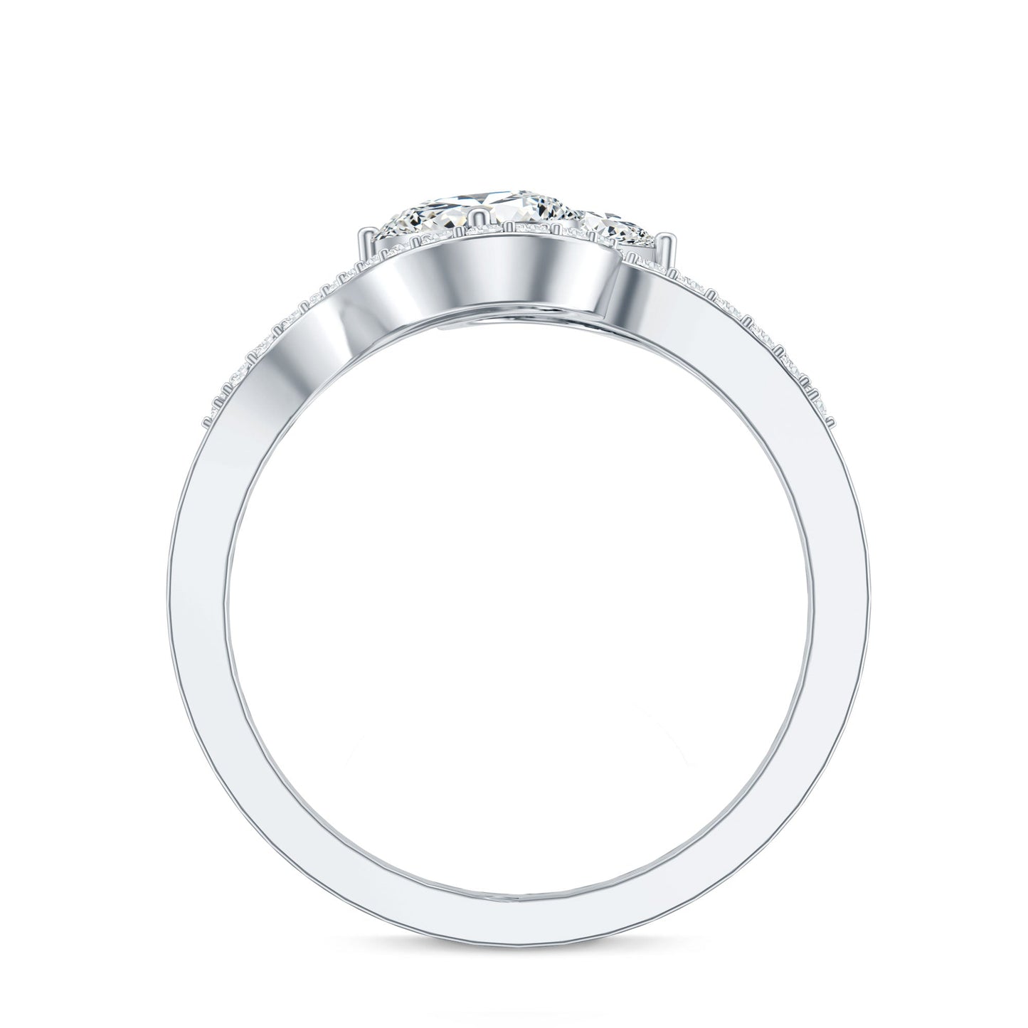 Certified Lab Diamond Toi Et Moi Designer Engagement Ring