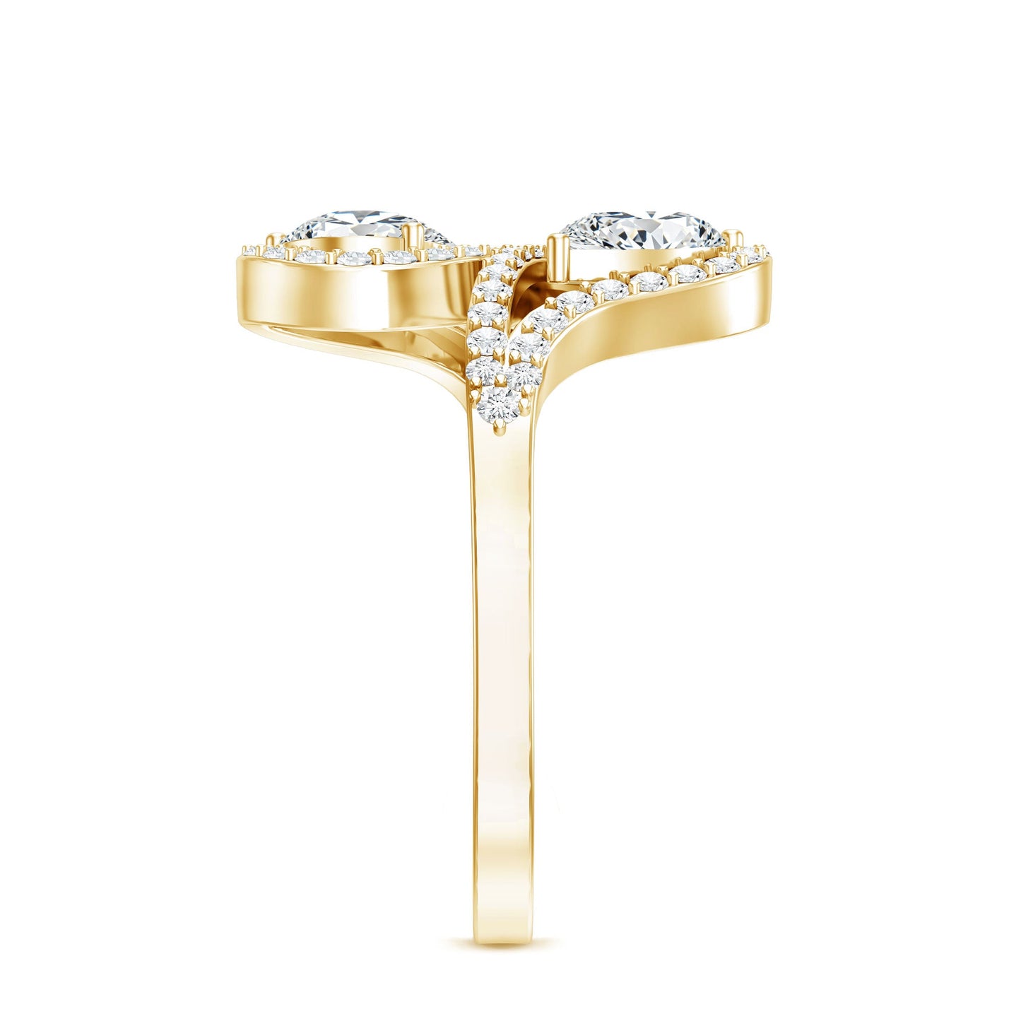 Certified Lab Diamond Toi Et Moi Designer Engagement Ring