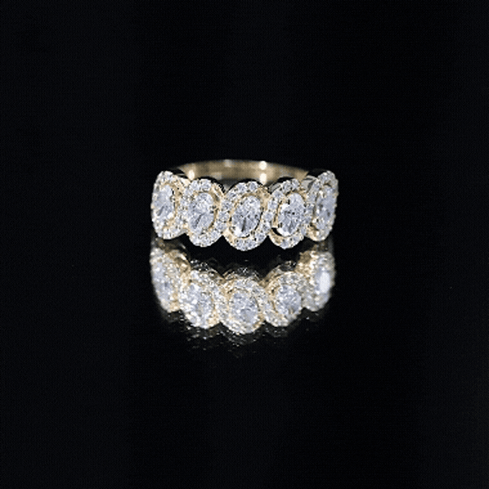 Certified Oval Lab Grown Diamond Designer Eternity Ring