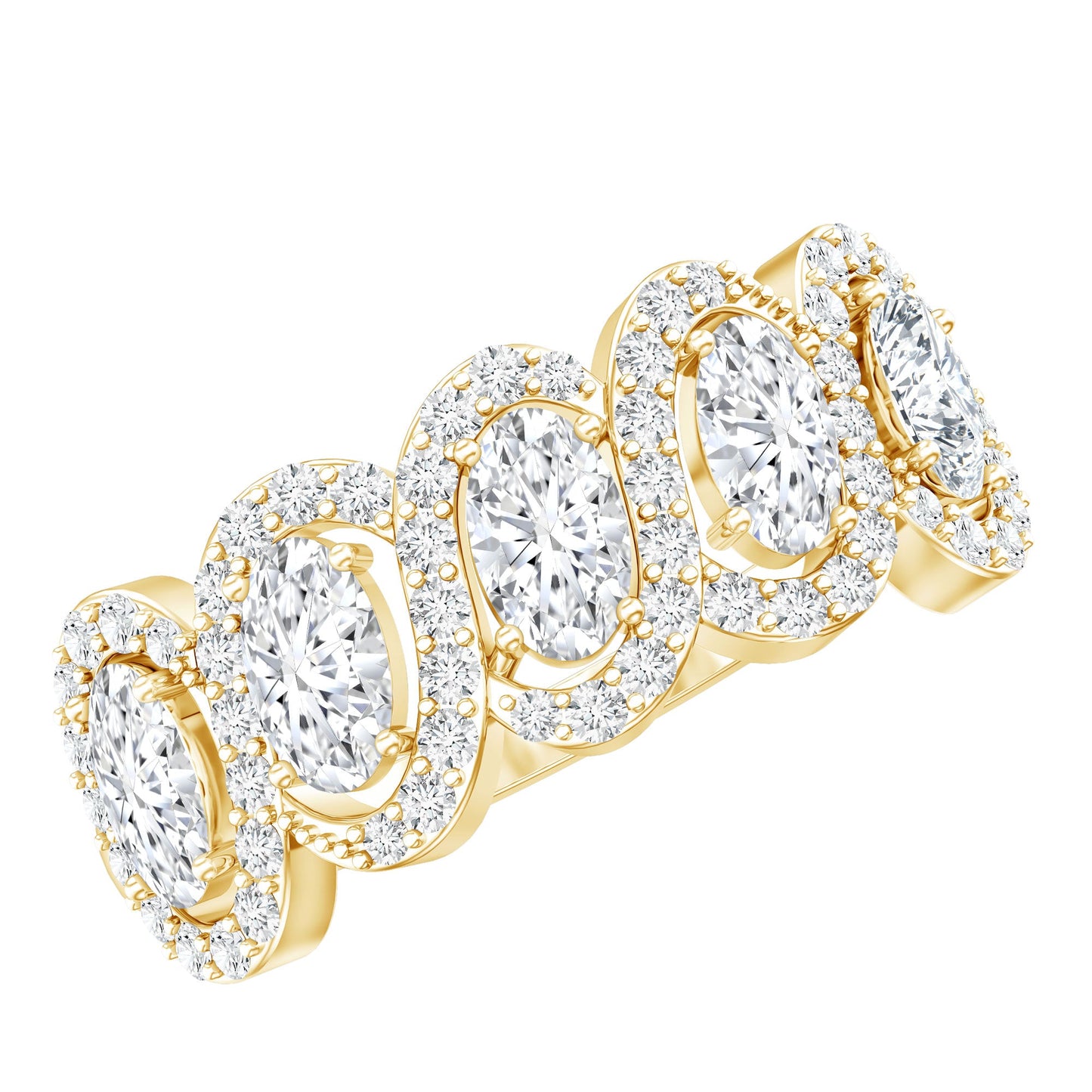 Certified Oval Lab Grown Diamond Designer Eternity Ring