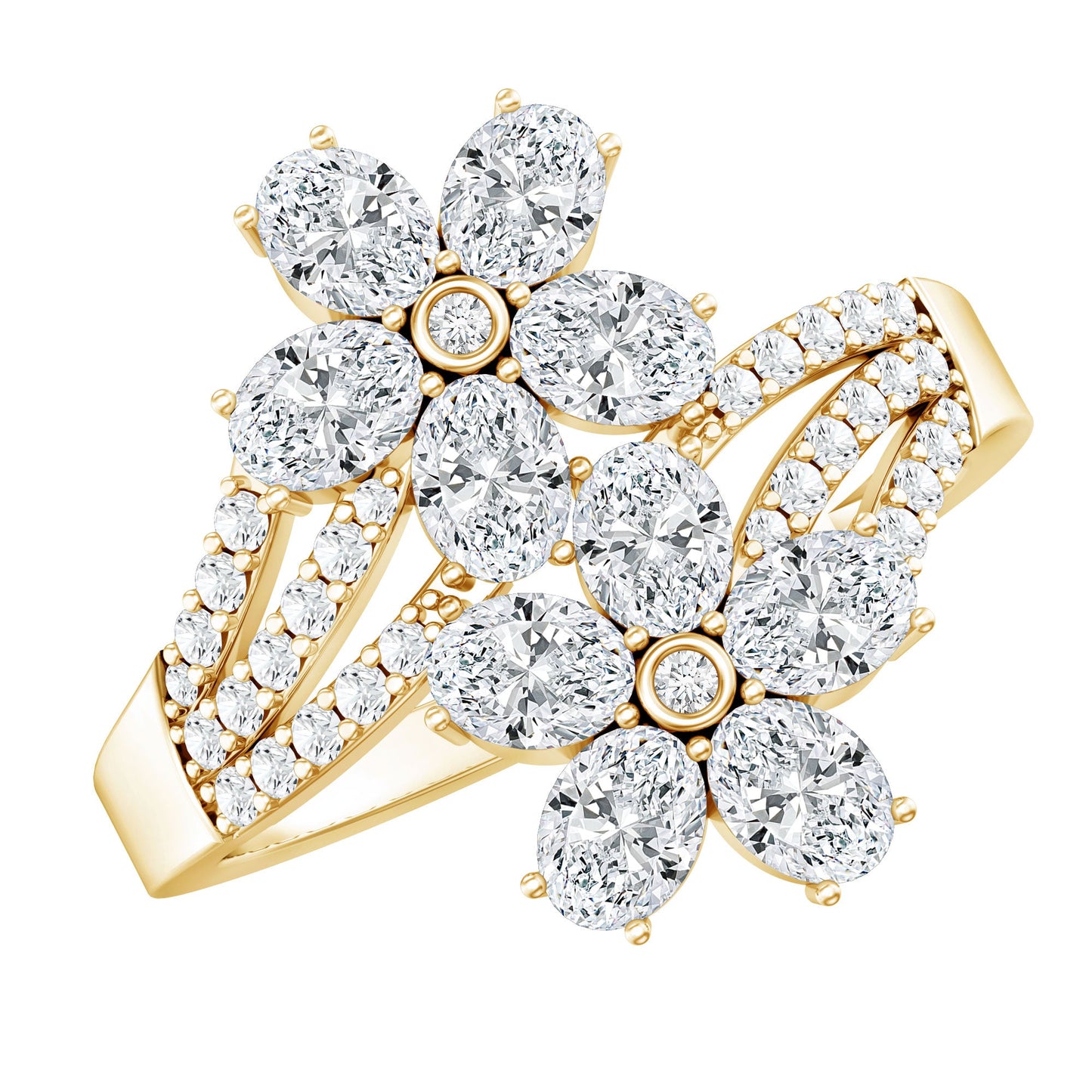 Certified Lab Grown Diamond Flower Engagement Ring For Women