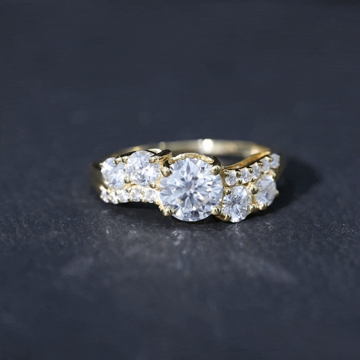 Certified Lab 1.2 Carat Round Diamond Designer Engagement Ring