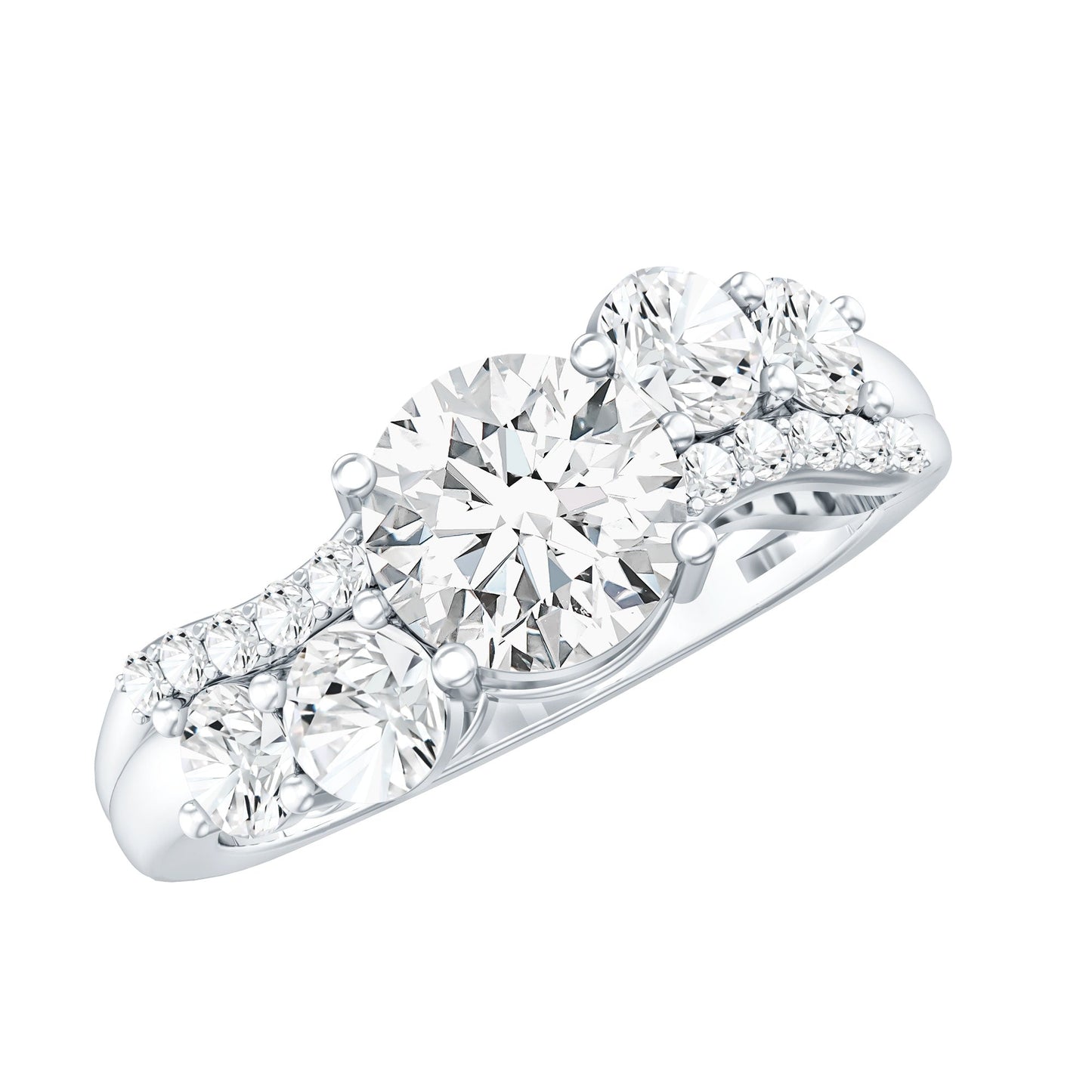 Certified Lab 1.2 Carat Round Diamond Designer Engagement Ring
