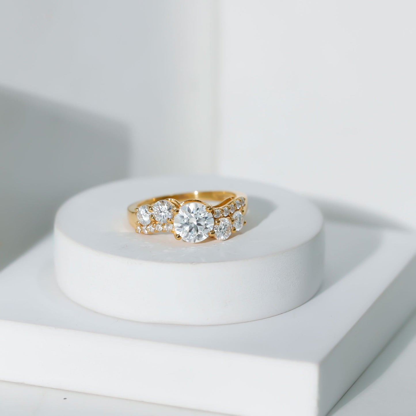 Certified Lab 1.2 Carat Round Diamond Designer Engagement Ring