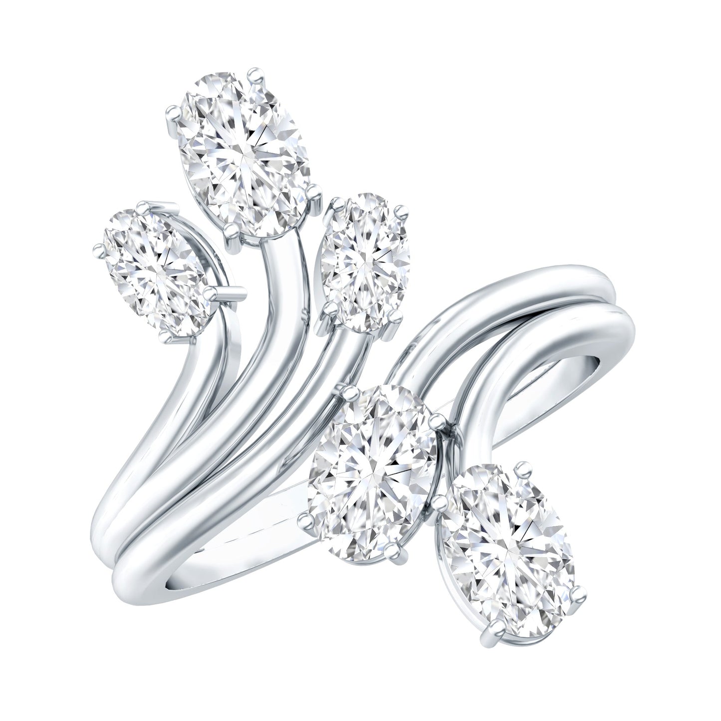 Certified Oval Lab Grown Diamond Designer Cocktail Ring
