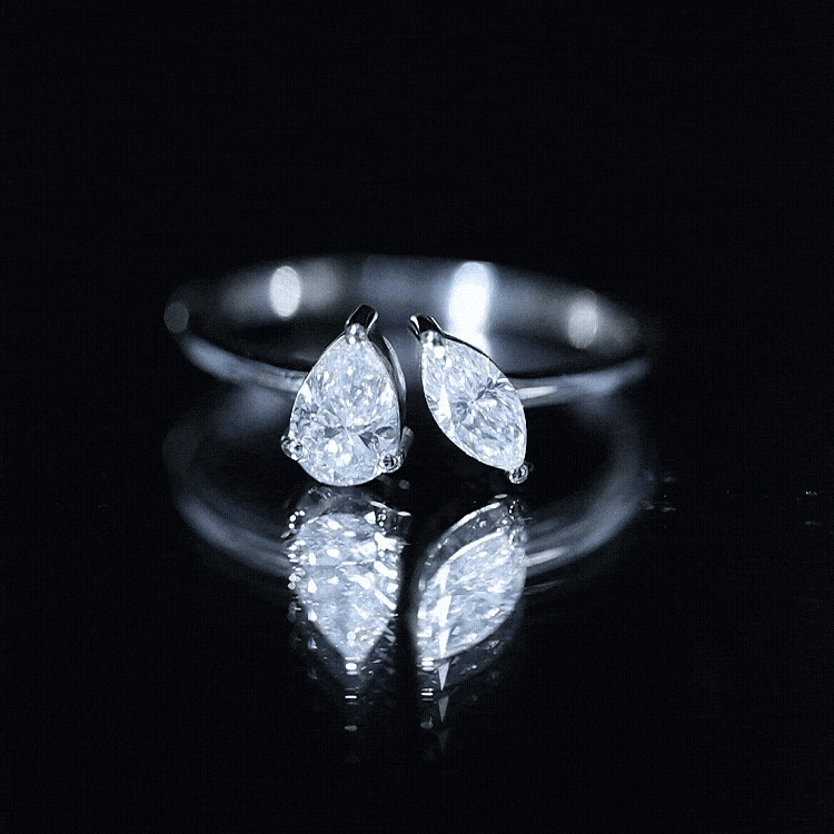 Certified Lab Grown Diamond Two Stone Promise Ring