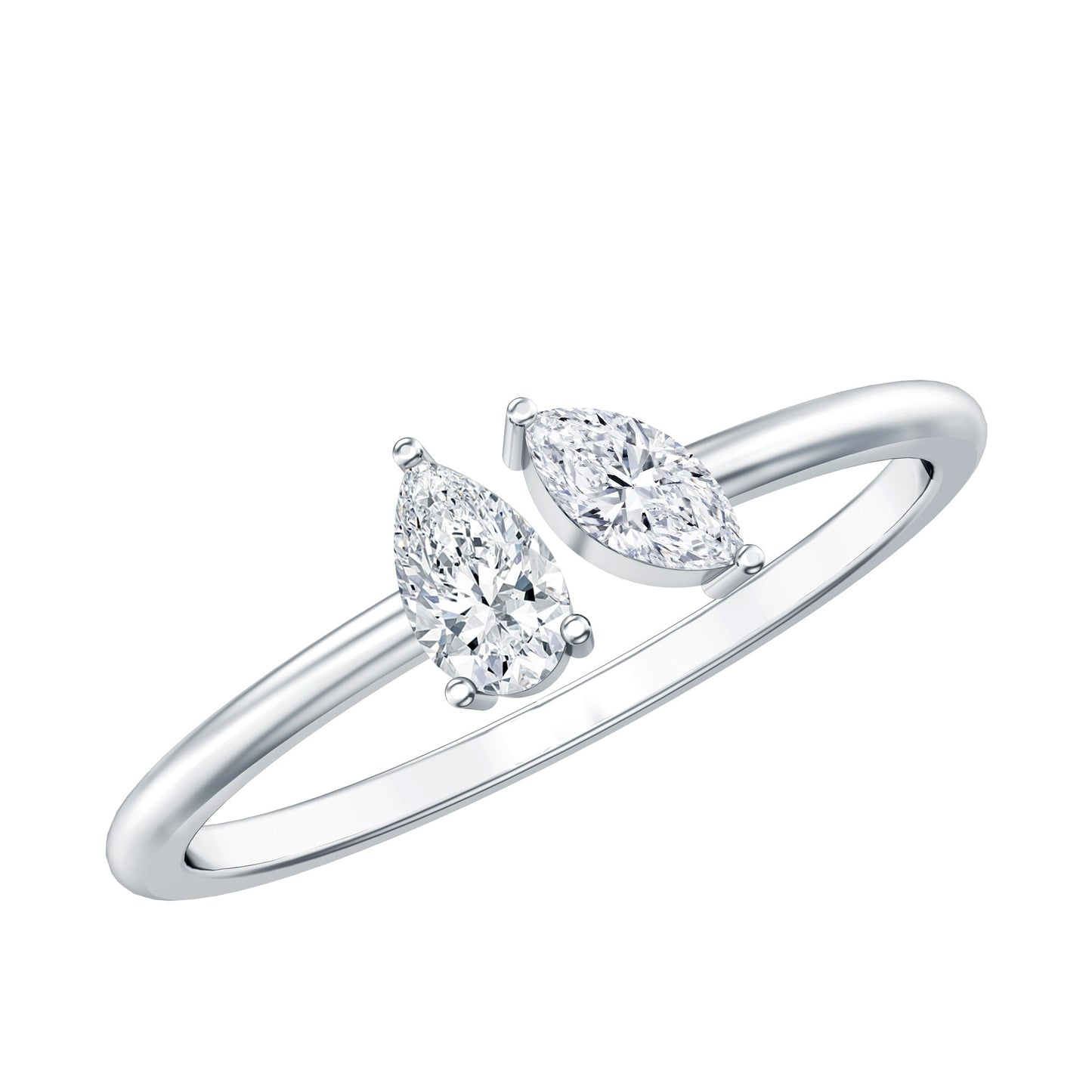 Certified Lab Grown Diamond Two Stone Promise Ring