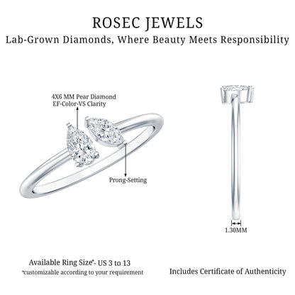 Certified Lab Grown Diamond Two Stone Promise Ring