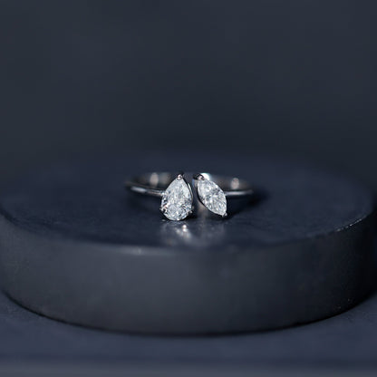 Certified Lab Grown Diamond Two Stone Promise Ring