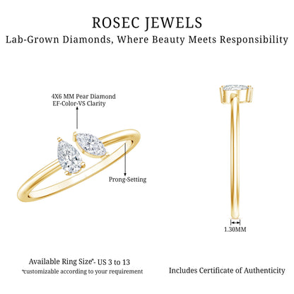 Certified Lab Grown Diamond Two Stone Promise Ring