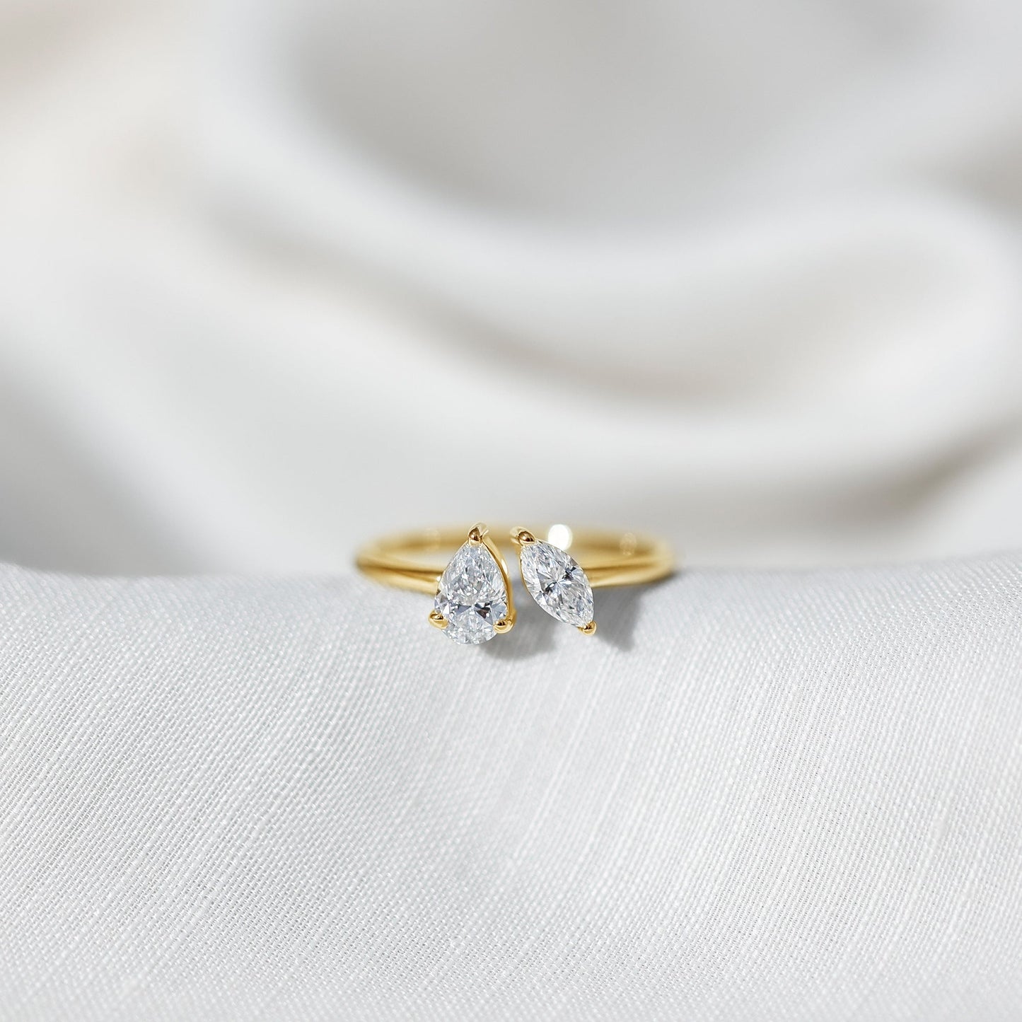 Certified Lab Grown Diamond Two Stone Promise Ring