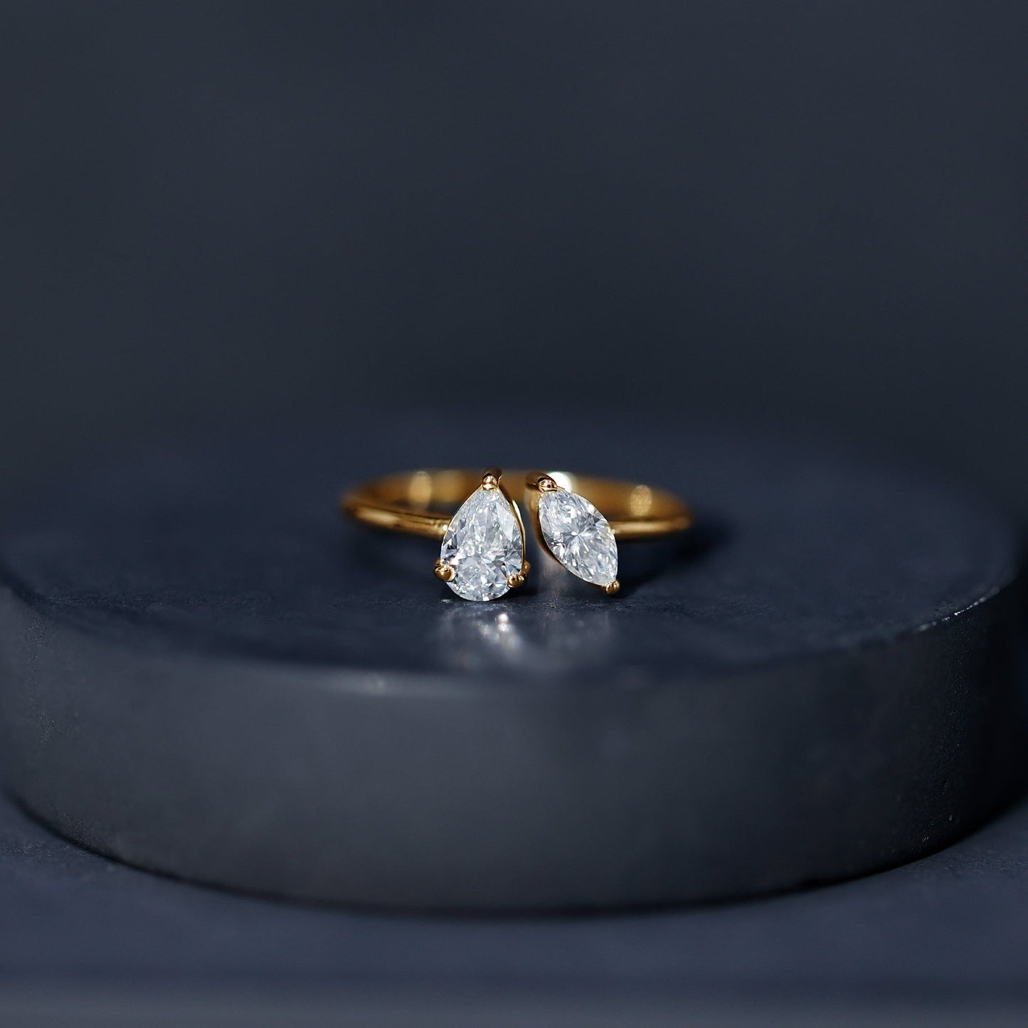 Certified Lab Grown Diamond Two Stone Promise Ring