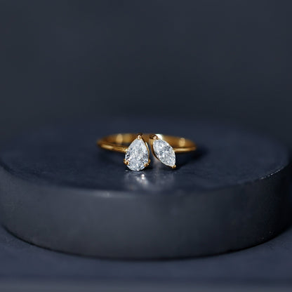 Certified Lab Grown Diamond Two Stone Promise Ring