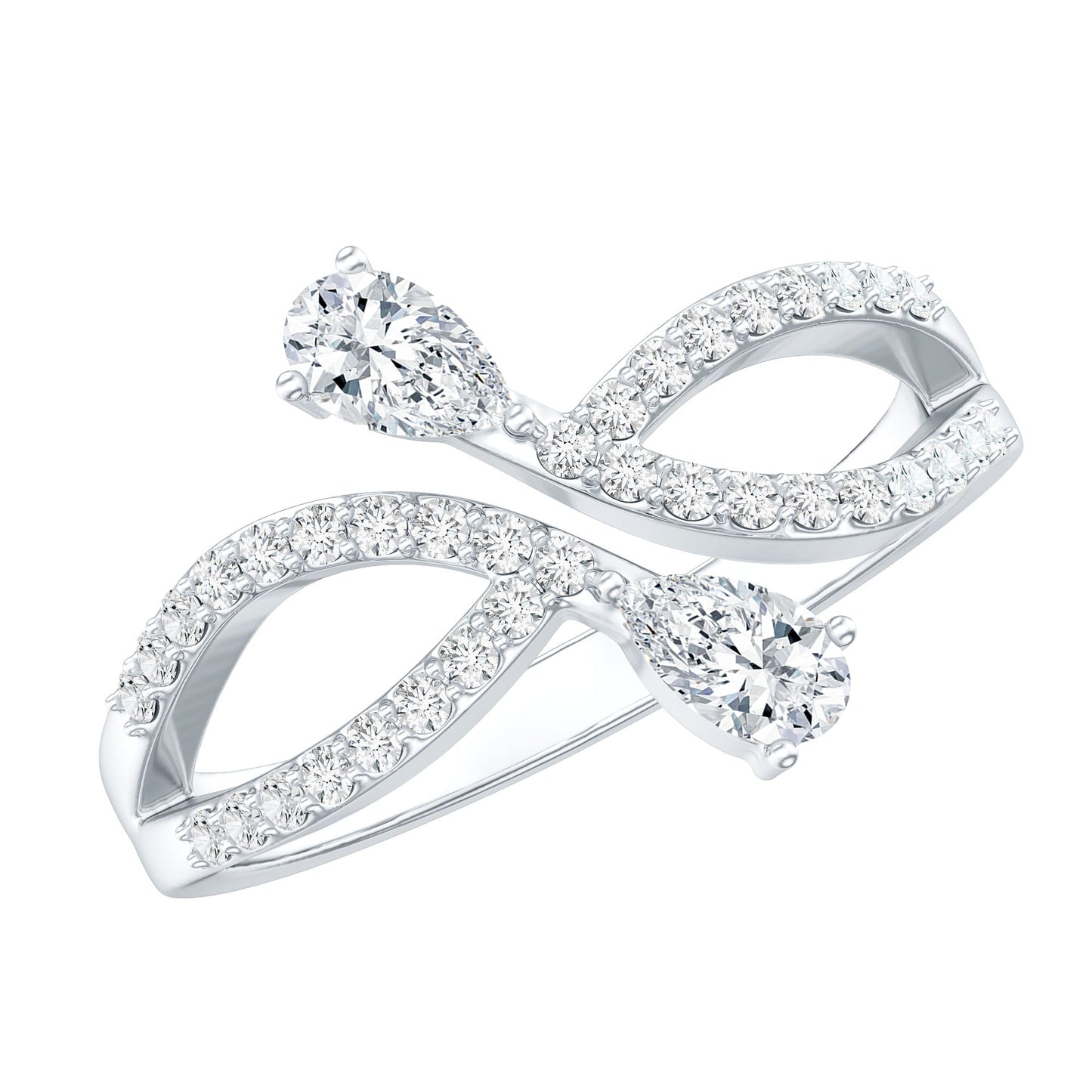 Certified Lab Grown Diamond 2 Stone Infinity Wedding Band