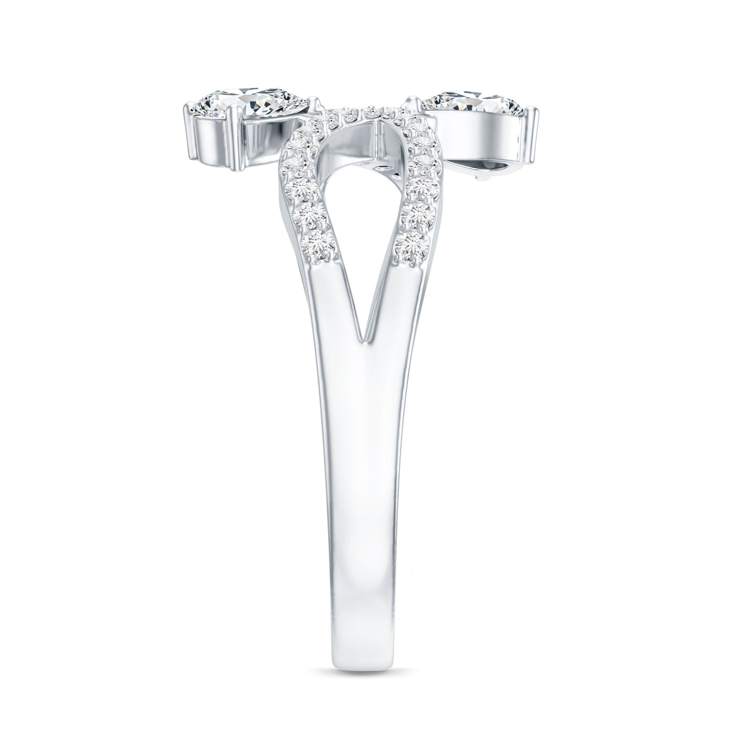 Certified Lab Grown Diamond 2 Stone Infinity Wedding Band