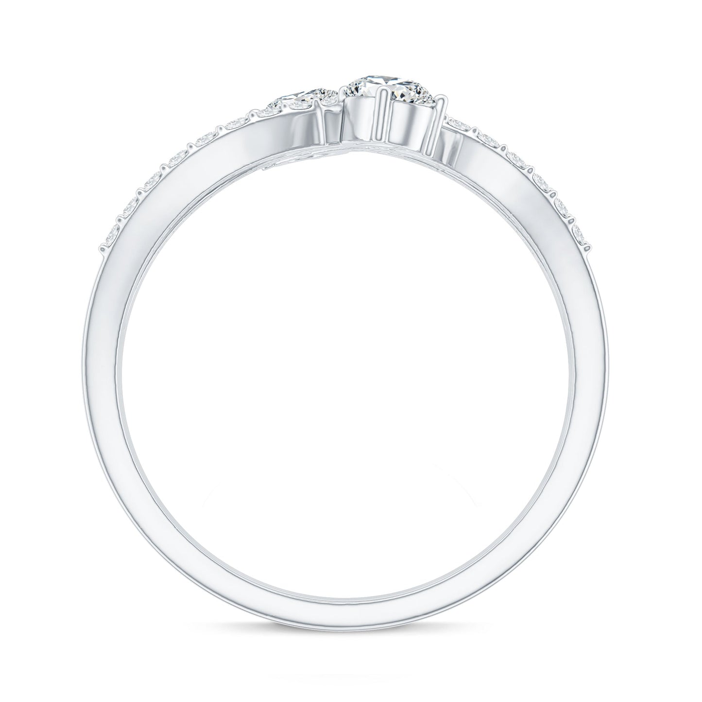 Certified Lab Grown Diamond 2 Stone Infinity Wedding Band