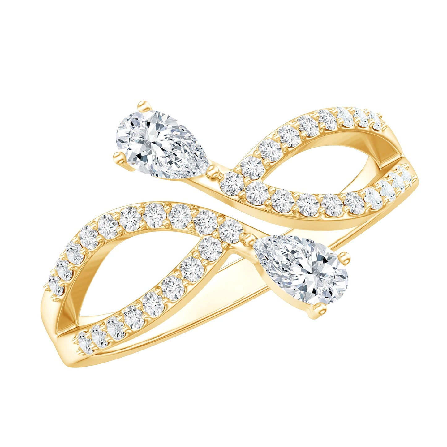 Certified Lab Grown Diamond 2 Stone Infinity Wedding Band