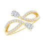 Certified Lab Grown Diamond 2 Stone Infinity Wedding Band