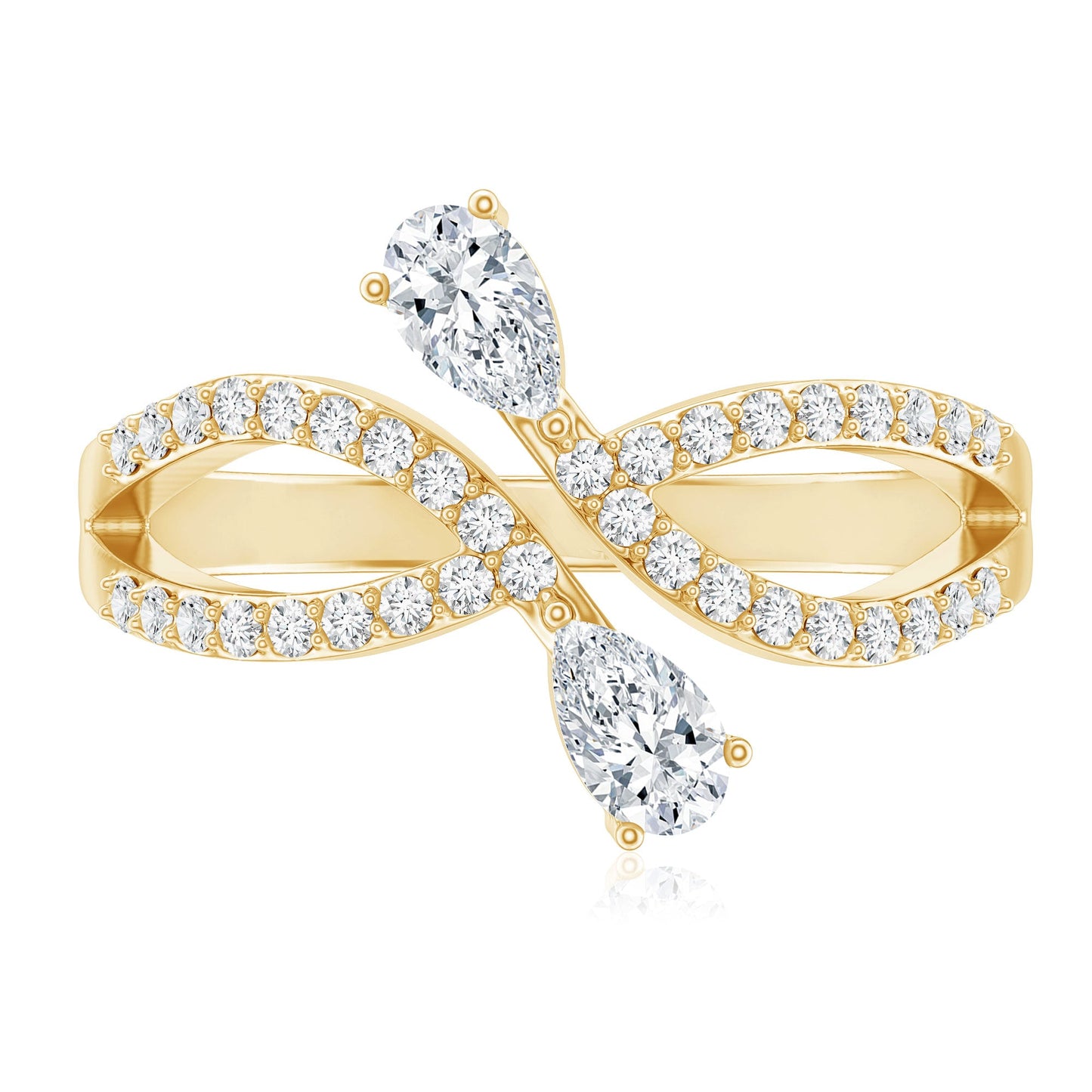 Certified Lab Grown Diamond 2 Stone Infinity Wedding Band