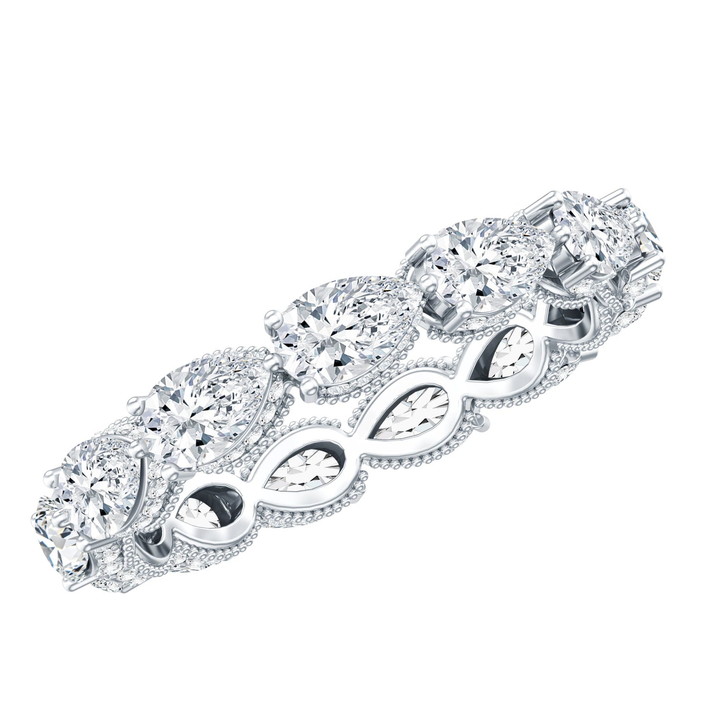 Certified Pear Shape Lab Grown Diamond Eternity Ring