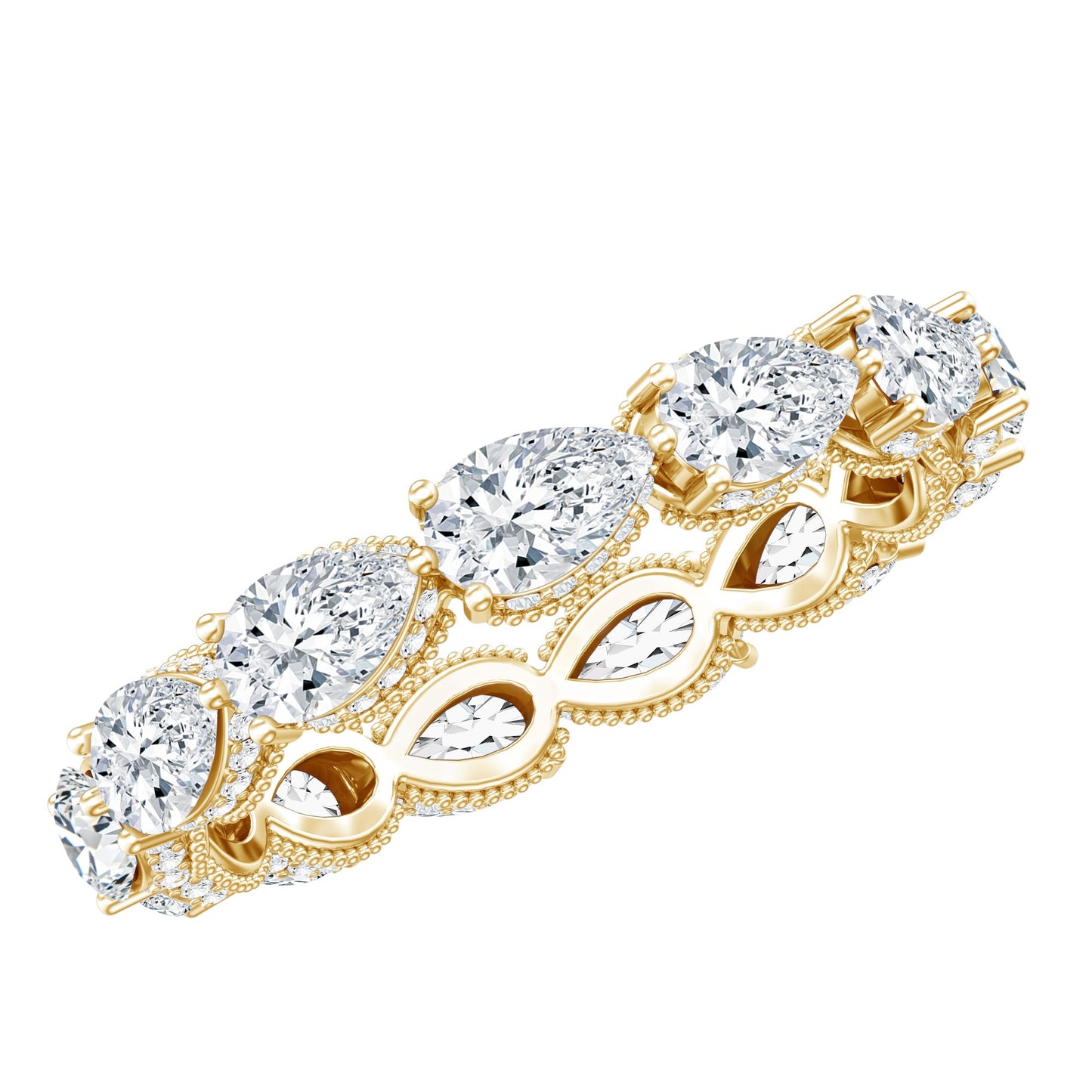 Certified Pear Shape Lab Grown Diamond Eternity Ring