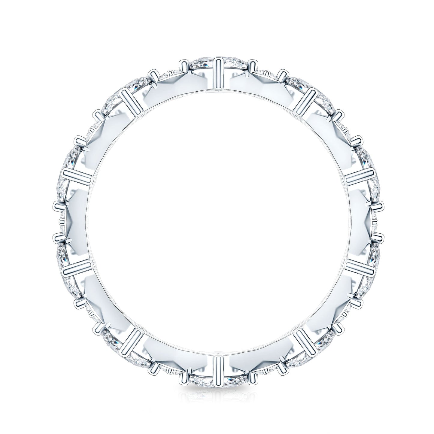 Certified Princess Cut Lab Grown Diamond Eternity Wedding Ring
