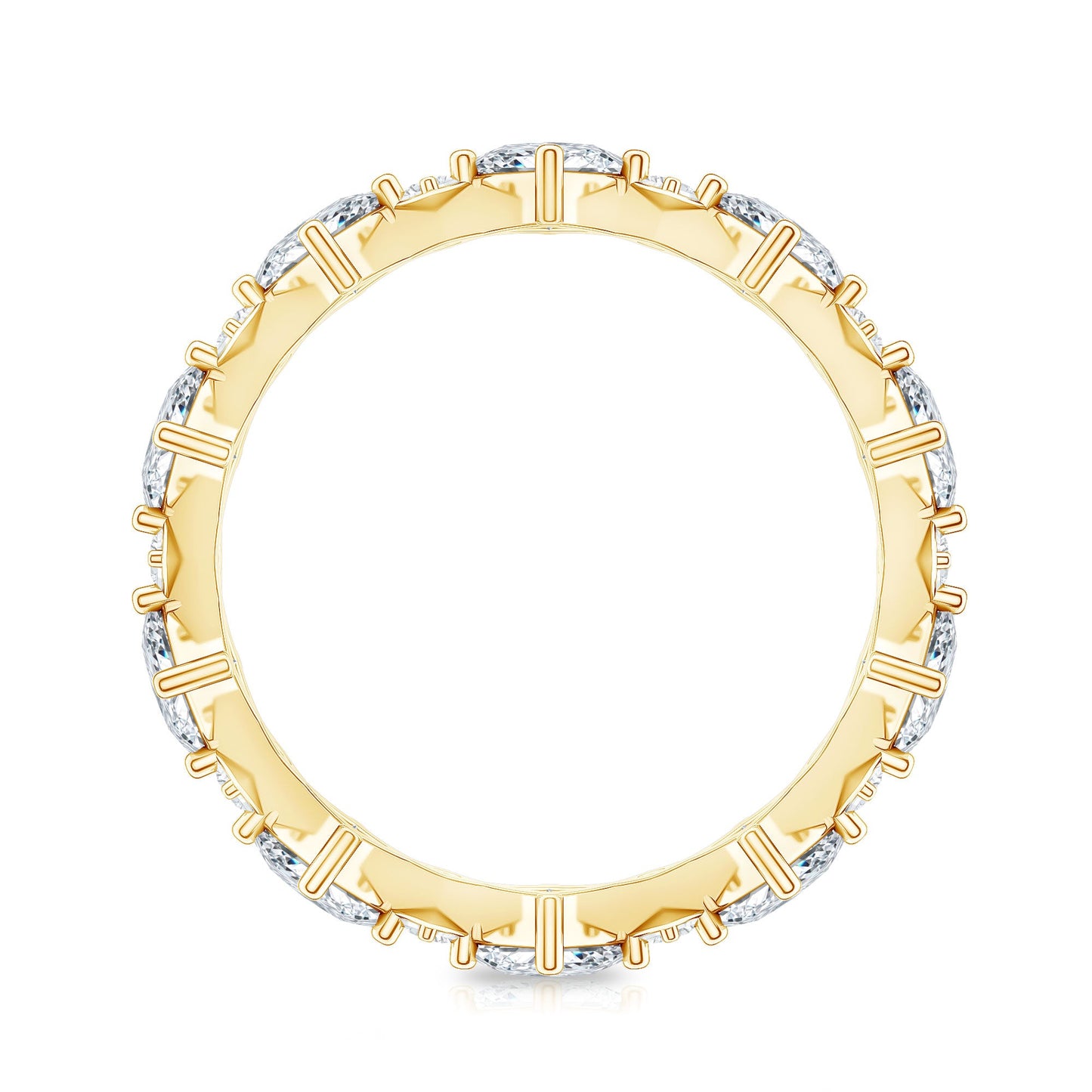 Certified Princess Cut Lab Grown Diamond Eternity Wedding Ring