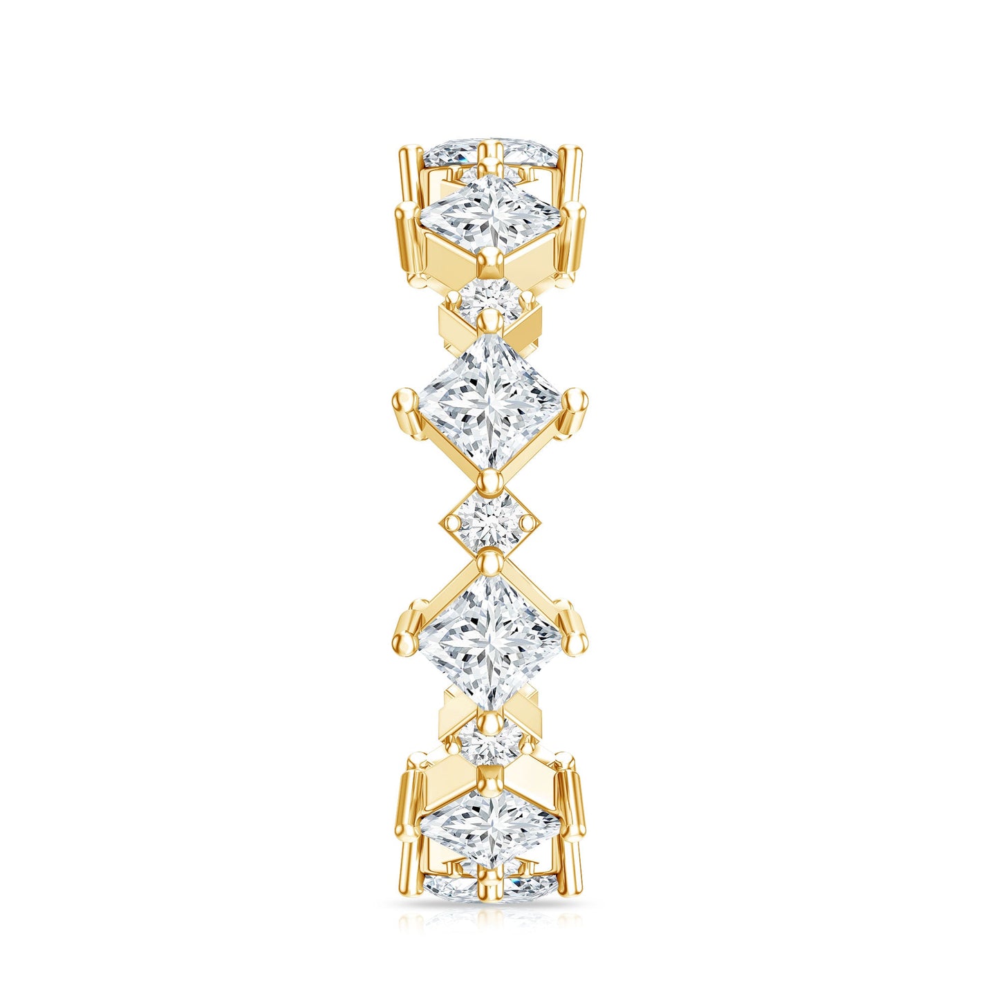 Certified Princess Cut Lab Grown Diamond Eternity Wedding Ring