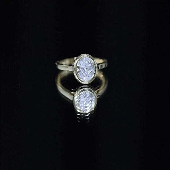 Certified 1 Carat Lab Grown Diamond Bezel Set Engagement Ring