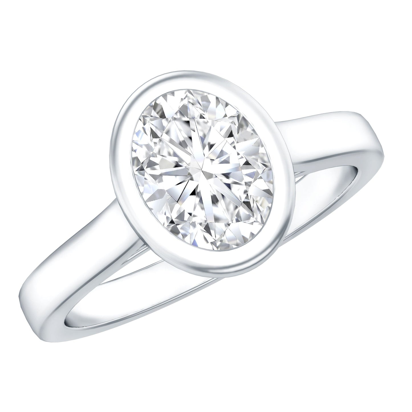 Certified 1 Carat Lab Grown Diamond Bezel Set Engagement Ring
