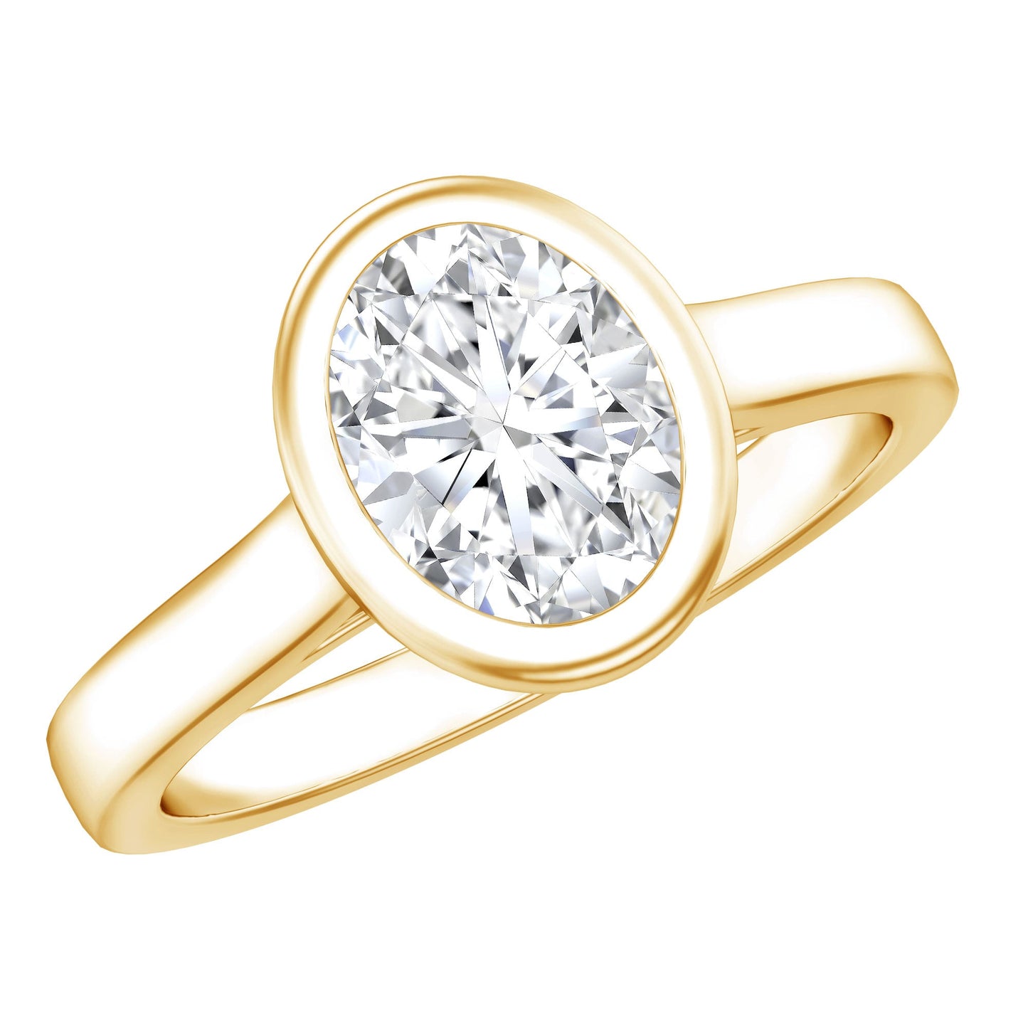 Certified 1 Carat Lab Grown Diamond Bezel Set Engagement Ring