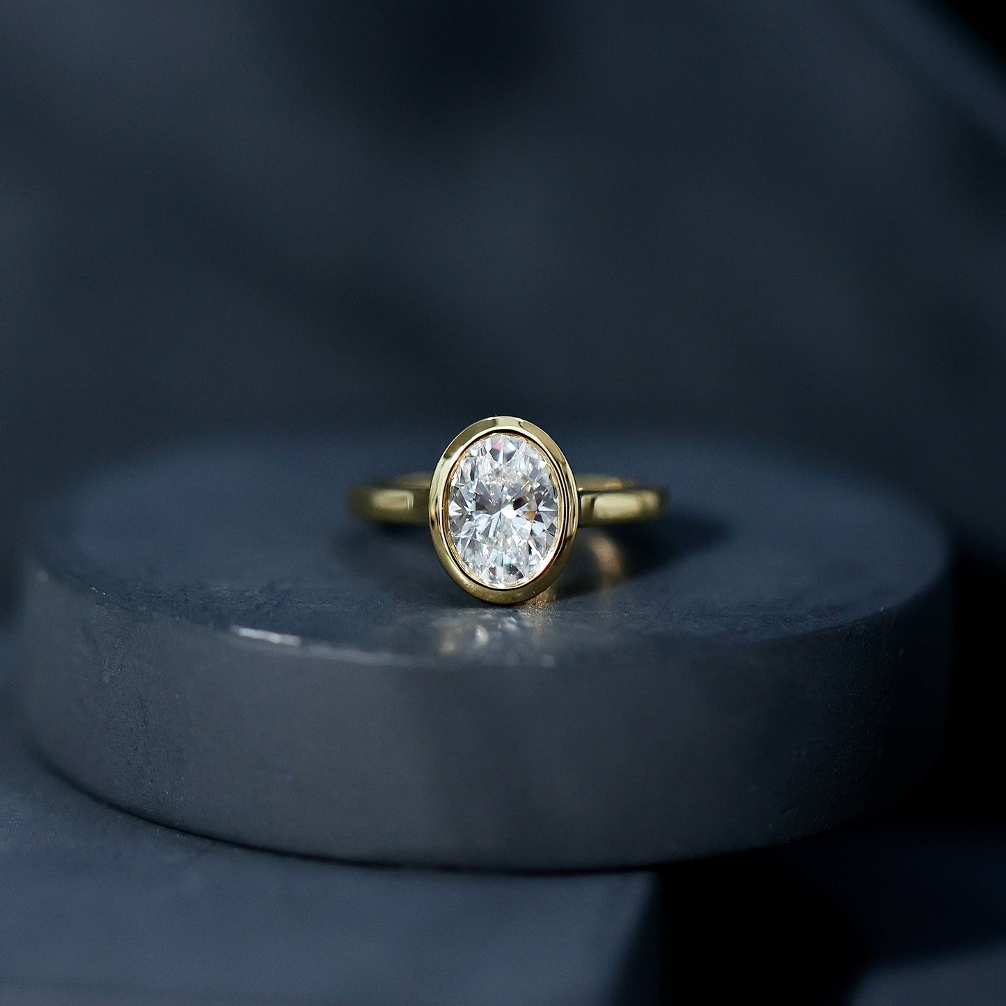 Certified 1 Carat Lab Grown Diamond Bezel Set Engagement Ring