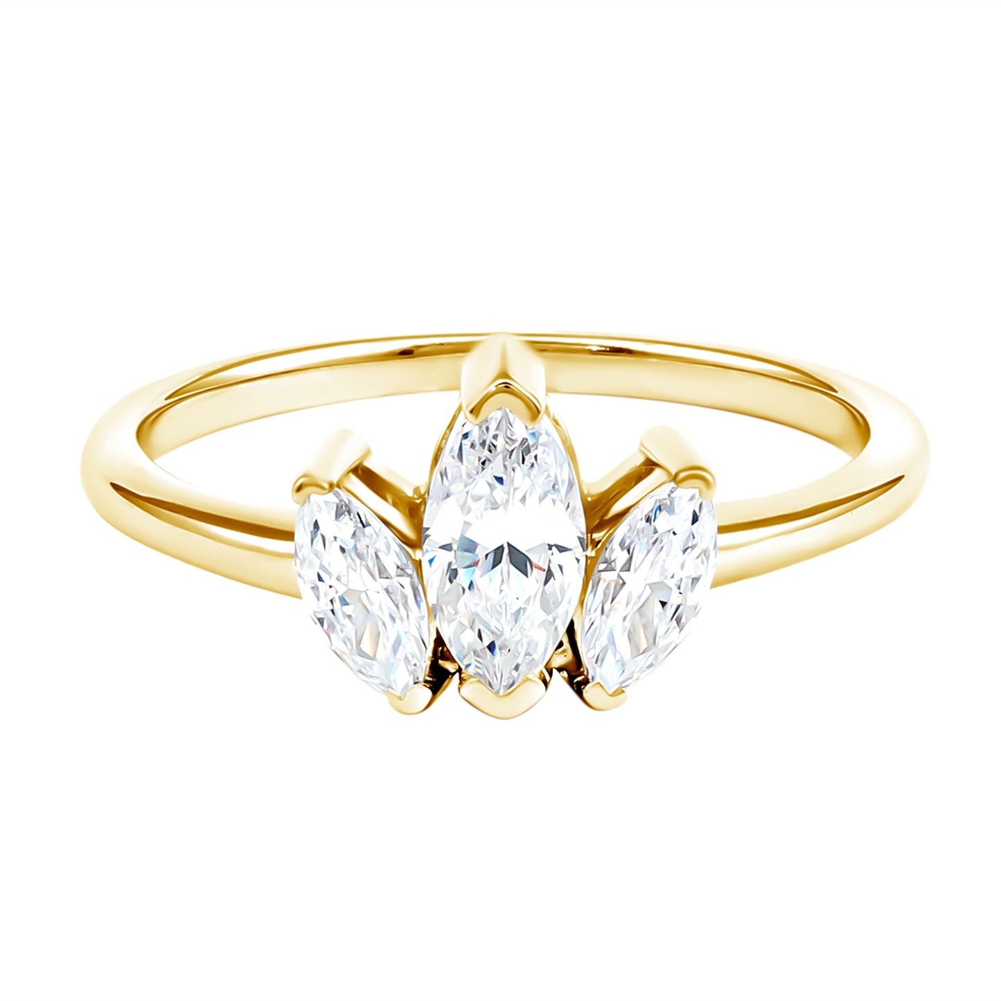 Marquise Cut Lab Grown Diamond 3 Stone Engagement Ring