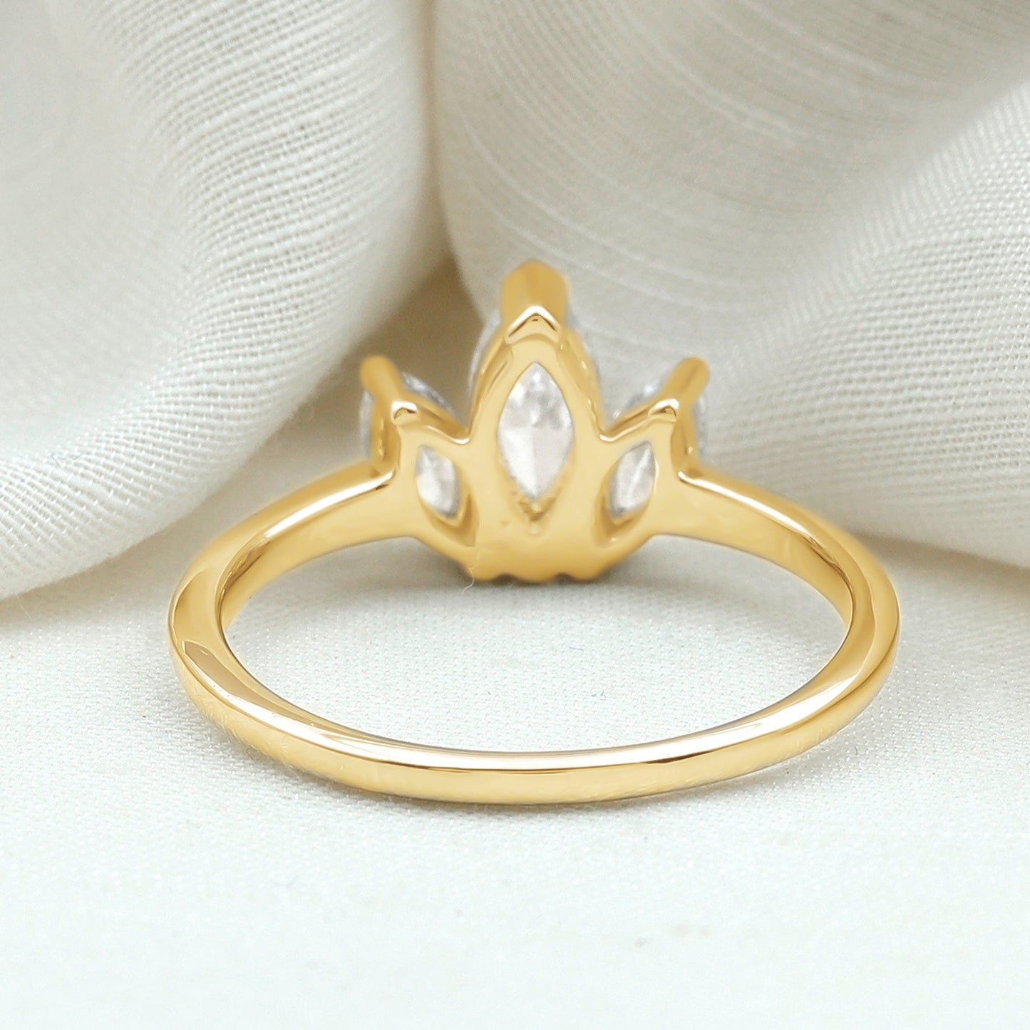 Marquise Cut Lab Grown Diamond 3 Stone Engagement Ring