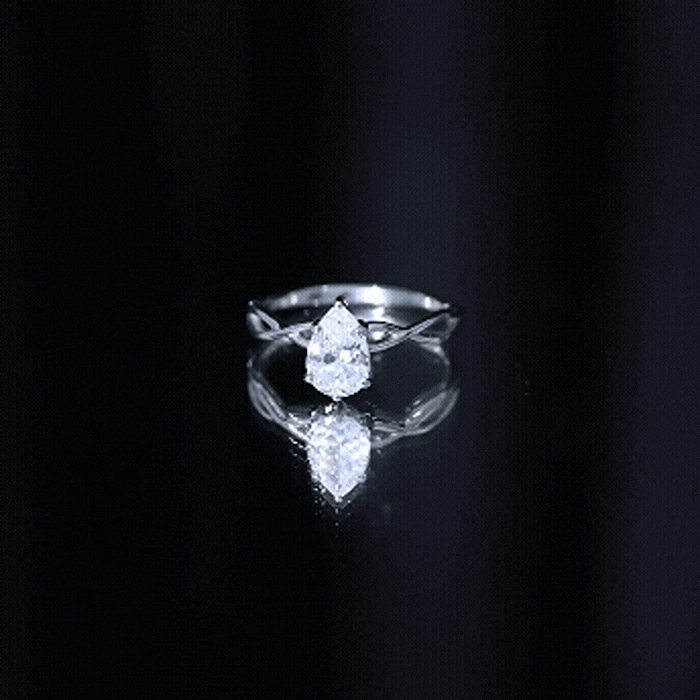 Lab Grown Diamond Pear Engagement Ring with Infinity Band