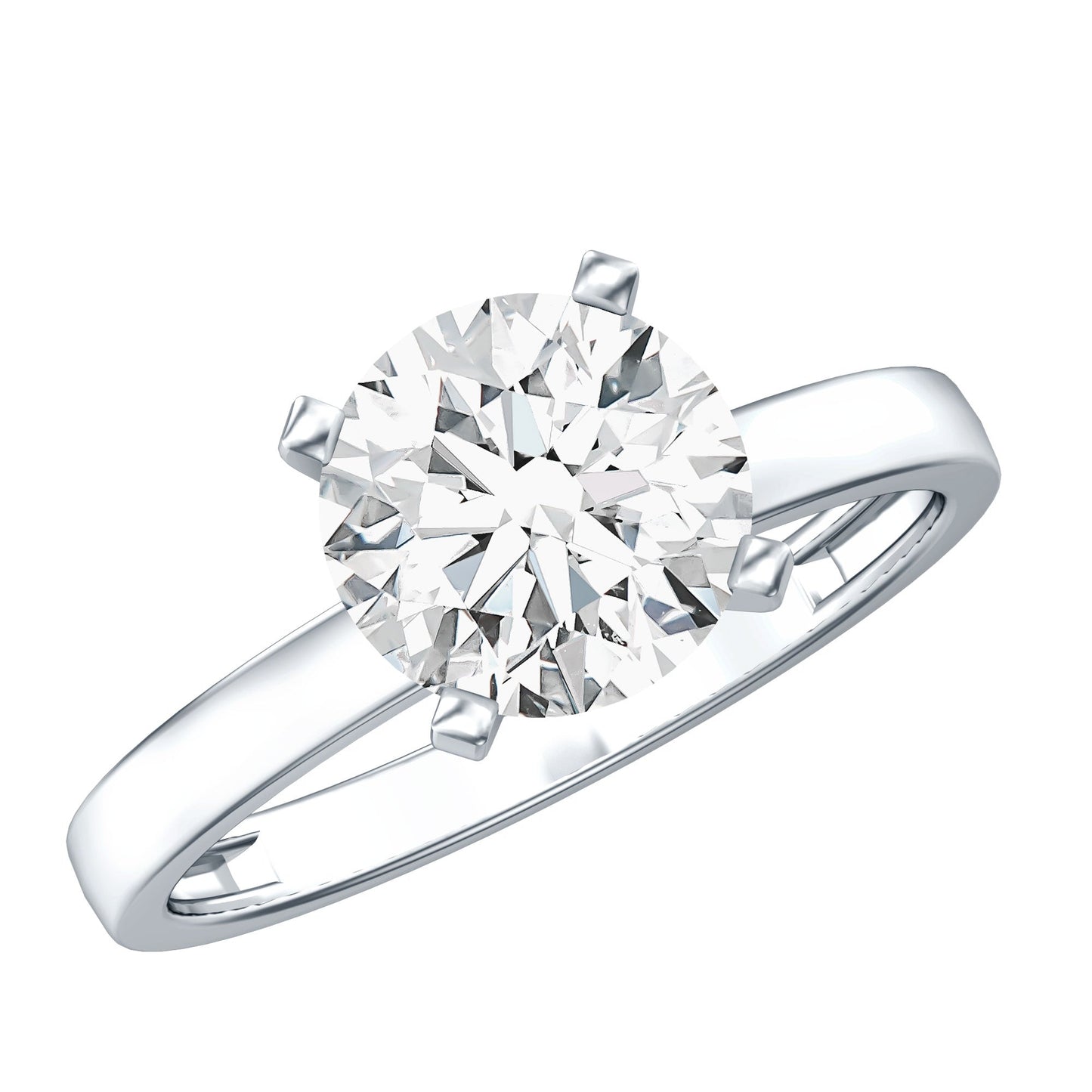 IGI Certified 3 CT Round Lab Grown Diamond Solitaire Engagement Ring