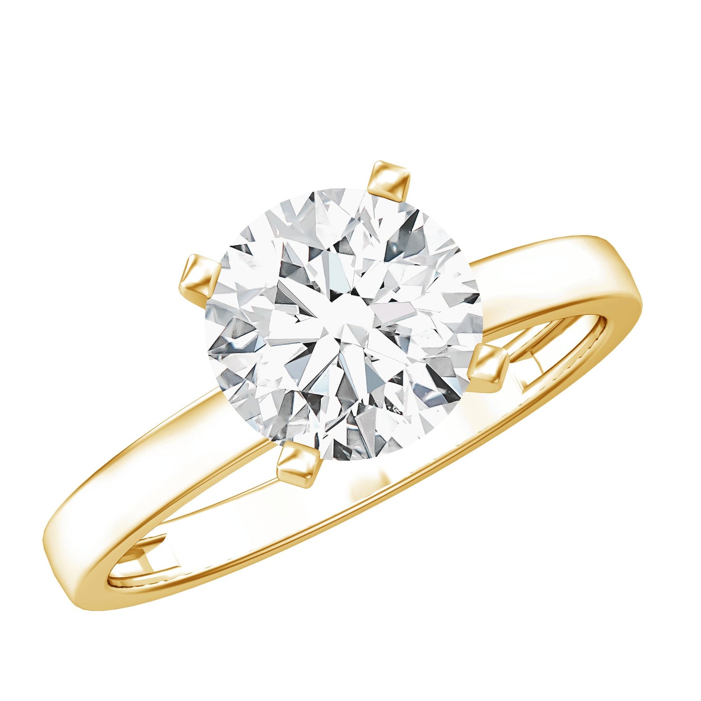 IGI Certified 3 CT Round Lab Grown Diamond Solitaire Engagement Ring