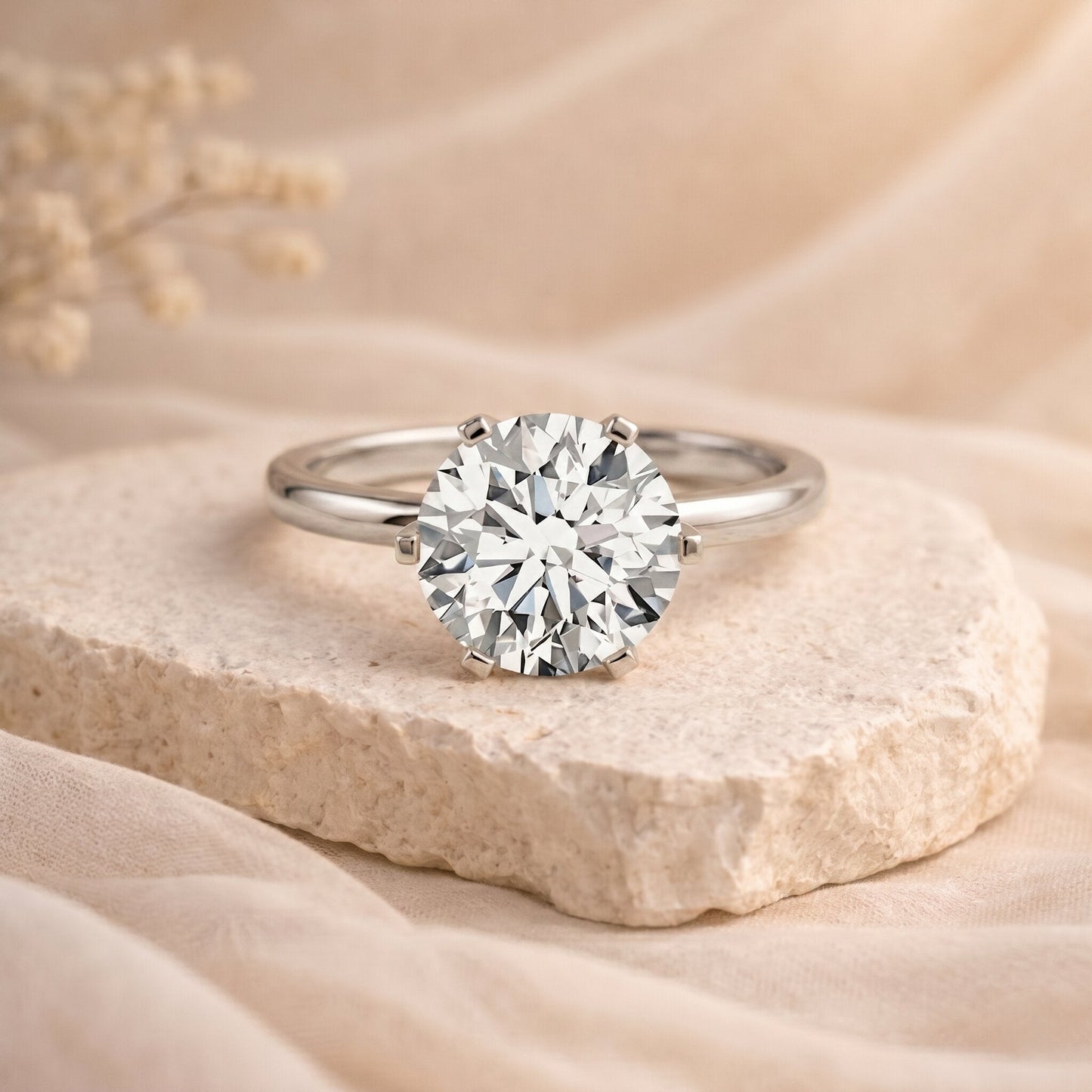 IGI Certified 5 Carat Lab Grown Diamond Solitaire Engagement Ring