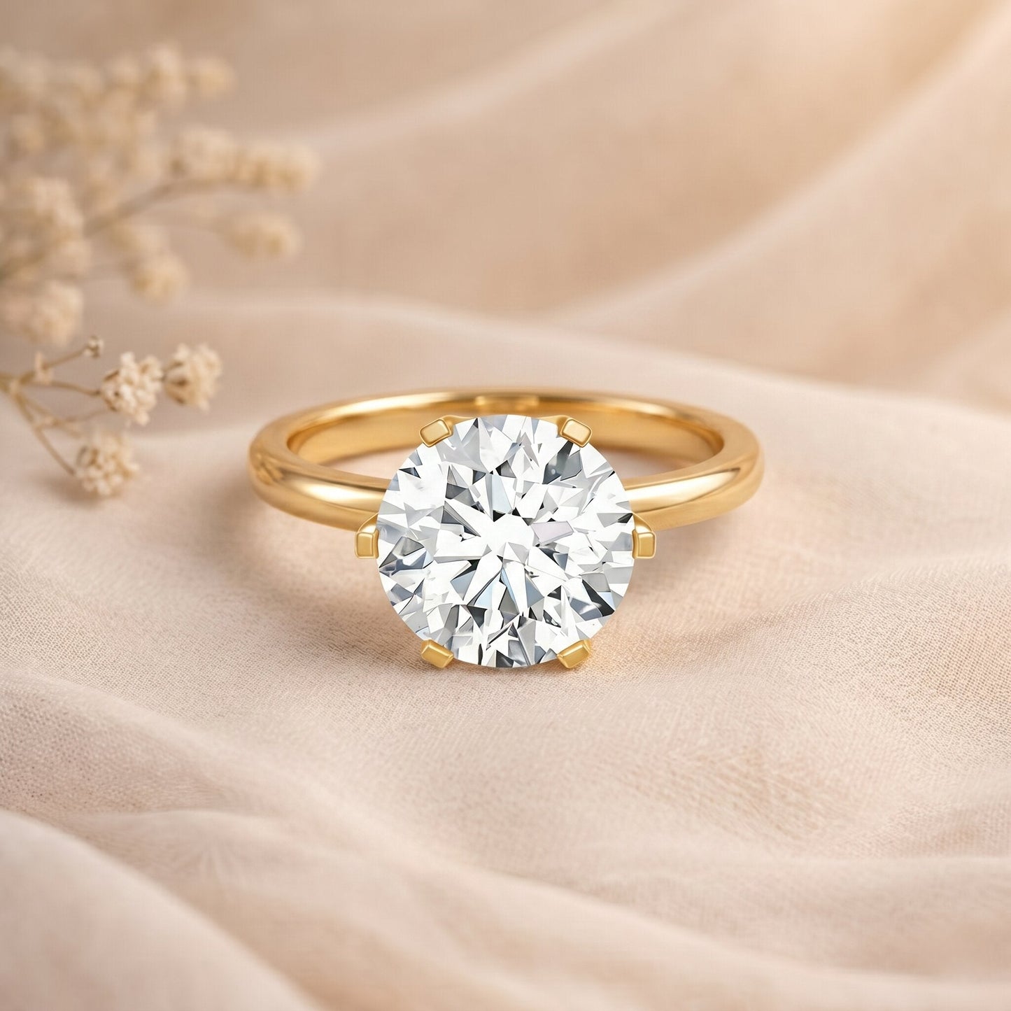 IGI Certified 5 Carat Lab Grown Diamond Solitaire Engagement Ring