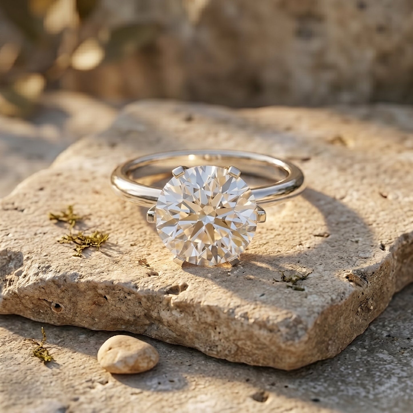 4 Carat Lab Created Diamond Solitaire Engagement Ring with IGI Certificate